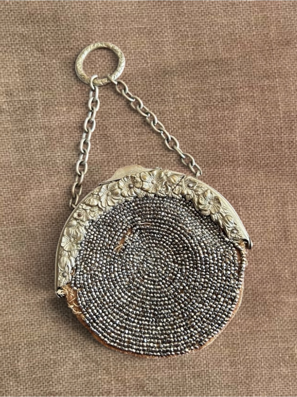 Antique Victorian Cut Steel Chatelaine Coin Purse